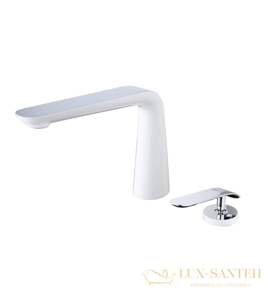 смеситель для раковины lemark melange lm4936cw, на 2 отверстия, белый/хром