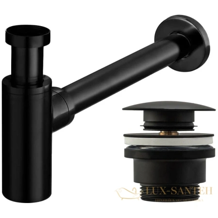 сифон rea rea-a5215 для раковины, черный матовый