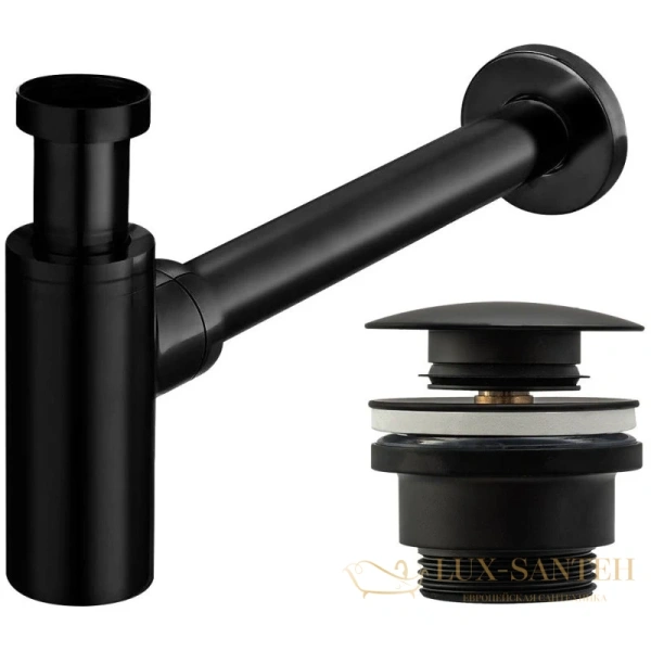 сифон rea rea-a5215 для раковины, черный матовый