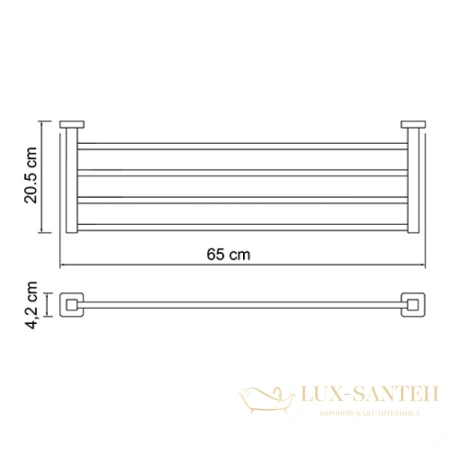 полотенцедержатель wasserkraft lippe k-6511 65 см, хром