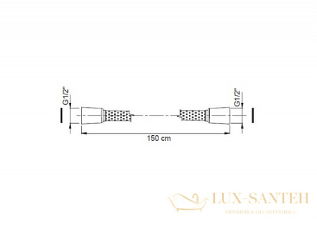 душевой шланг 150 см fima carlo frattini, shower accessories f2128ns, черный матовый