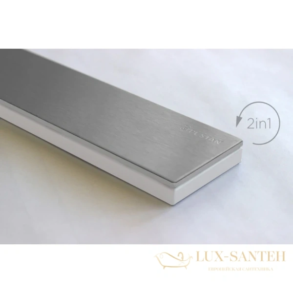 душевой канал bettoserb confluo premium white glass line 13000283 650 мм, матовый хром, матовый хром/белый глянец