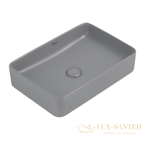 раковина накладная abber rechteck ac2207mg, 51х34.5 см, серый матовый