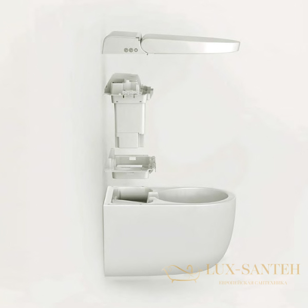 унитаз подвесной 38х59 см artceram hype khyv001 05 00, с крышкой-биде и дистанционным пультом,  saniglaze matt white
