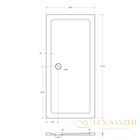 каркас с ножками для smc поддона cezares tray-m-ah-120/80-ml, хром