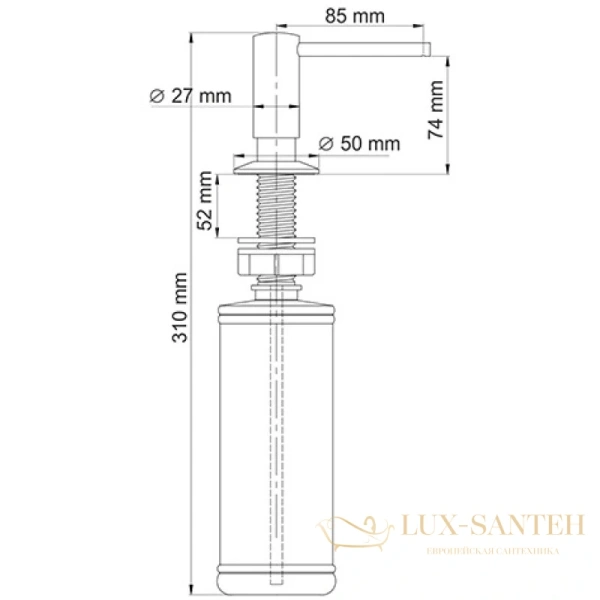 дозатор wasserkraft k-1299 320 мл, хром