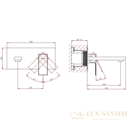 смеситель для раковины d&k bayern.liszt da1514408 встраиваемый, белый матовый