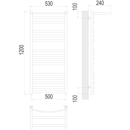 полотенцесушитель водяной terminus енисей 4670078529589 с полкой п15 500x1200