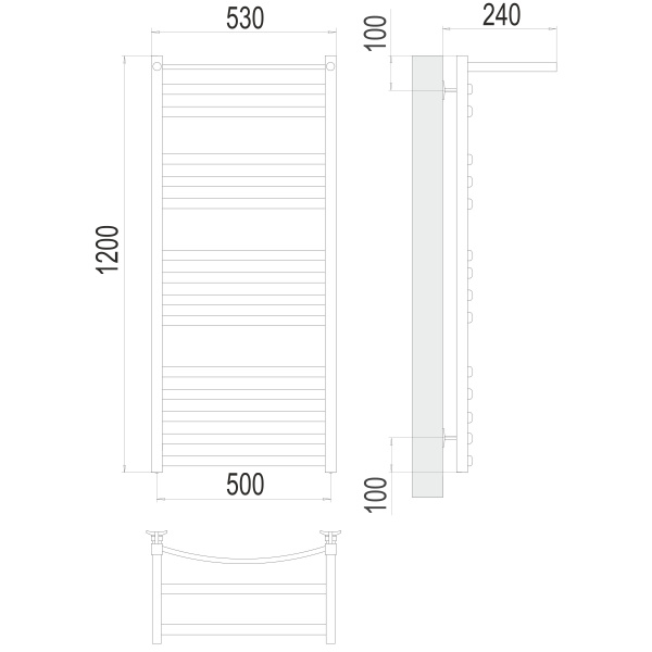 полотенцесушитель водяной terminus енисей 4670078529589 с полкой п15 500x1200