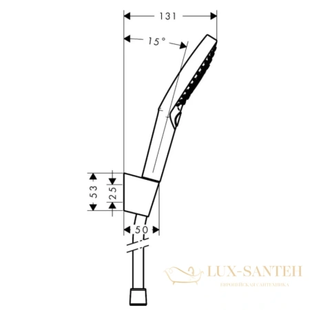 душевой набор hansgrohe raindance select s 27668000, 120 3jet powderrain с держателем и шлангом 160 см, хром