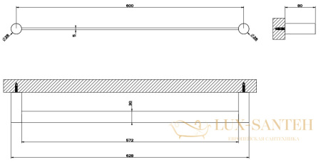 полотенцедержатель gessi 316 accessories 54803.726 60 см, warm bronze br. pvd