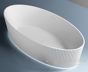 ванна акриловая свободностоящая abber ab9327, белый глянцевый