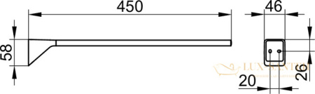 полотенцедержатель 450 мм, keuco aveno 14620010000, хром