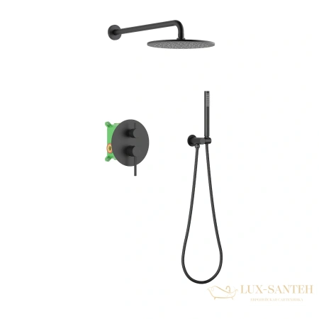душевая система для душа встраиваемая timo saona sx-2369/03sm, черный матовый  