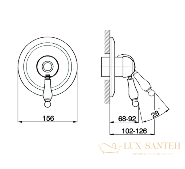 смеситель встраиваемый cisal arcana empress, em00300021, (внешняя часть) для душа, хром
