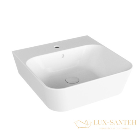 раковина подвесная/накладная azzurra build, bulp05050t0mbi*1, 50х50х16 см с 1 отв. под смеситель , белый