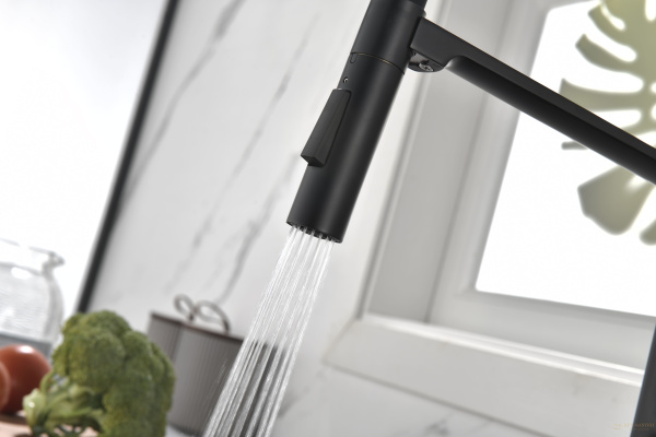 смеситель для кухни с гибким изливом paulmark barrel ba214029-an, антарцит