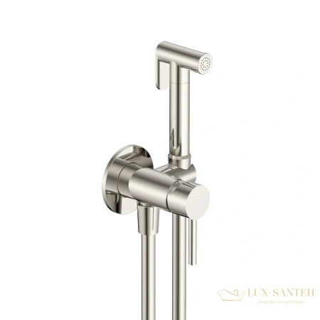 гигиенический набор со встроенным смесителем aquame siena aqm6217bn, никель брашированный