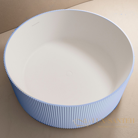 ванна свободностоящая из искусственного камня abber stein as9679blau, 150х150х55h см, голубой матовый 