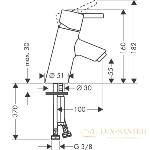 смеситель для раковины hansgrohe talis s 32031000