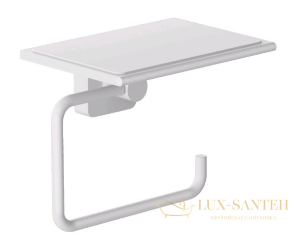 держатель для туалетной бумаги с полкой для телефона  kludi vela s, 2597153, белый матовый