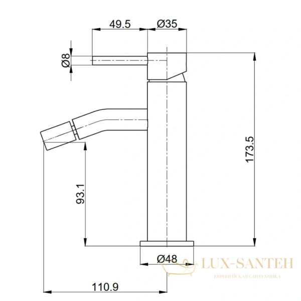 смеситель для биде aquame siena aqm6216bn, никель брашированный