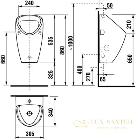 писсуар jika golem с внешним подводом воды 4306.1.000.000.1