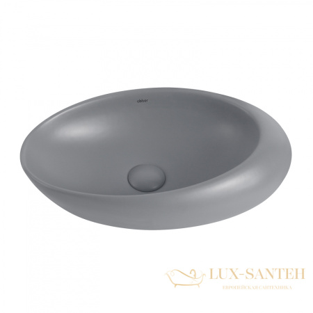 раковина накладная abber bequem ac2107mg, 49х31 см, серый матовый