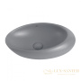 раковина накладная abber bequem ac2107mg, 49х31 см, серый матовый