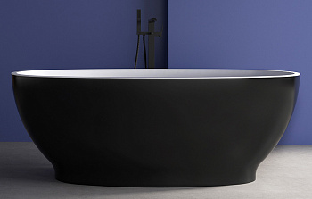акриловая ванна abber ab9207mb, цвет черный матовый