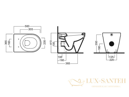 унитаз приставной hatria daytime evo yxv701, белый глянцевый