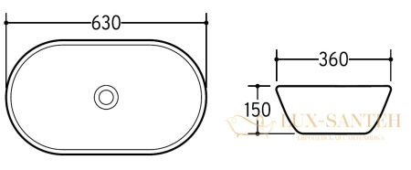 раковина накладная charus volterra 700-059w, 630*360*150 мм, белый глянцевый