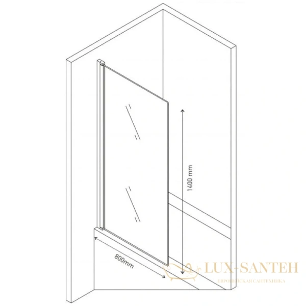 шторка для ванны berges river s 062102 80 см