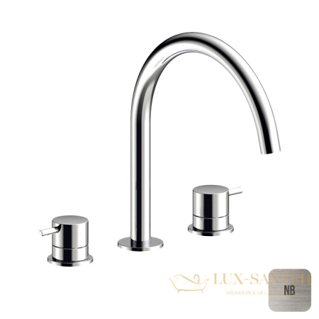 смеситель для раковины на 3 отверстия e214004.nb, без донного клапана, никель брашированный