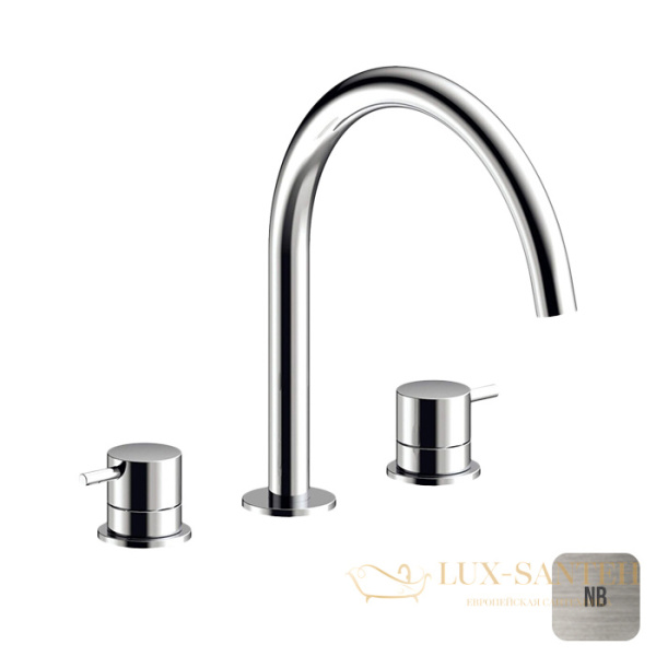 смеситель для раковины на 3 отверстия e214004.nb, без донного клапана, никель брашированный