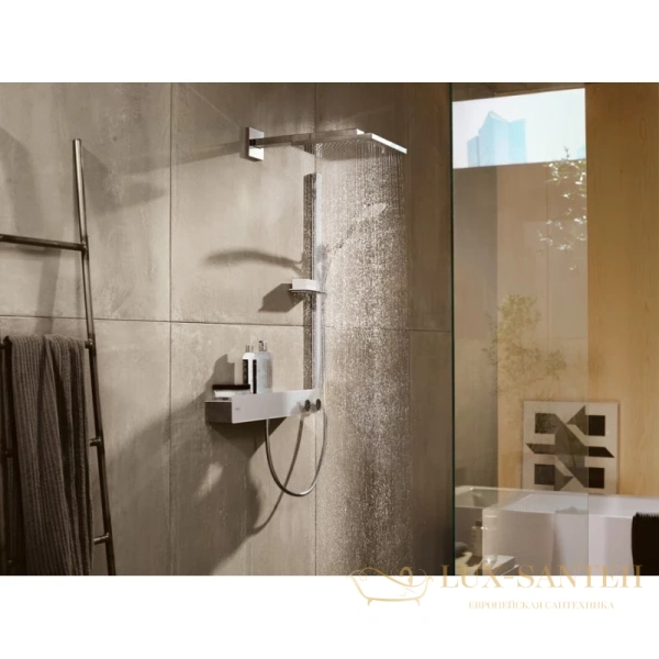 верхний душ hansgrohe raindance e 26239000, 300 1jet ecosmart 9 л/мин с держателем, хром