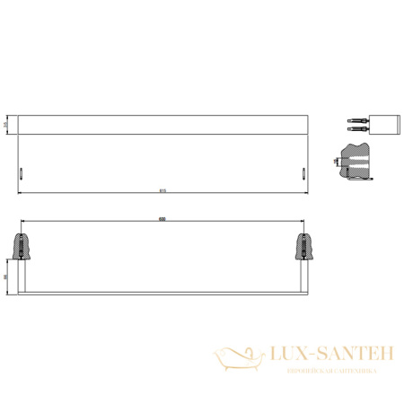 полотенцедержатель 60 см gessi inverso accessories 20903.726, warm bronze br pvd