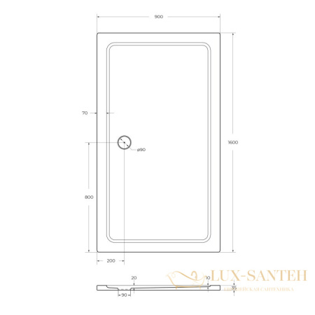 каркас с ножками для smc поддона cezares tray-m-ah-120/80-ml, хром