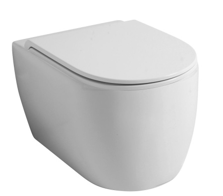 унитаз подвесной безободковый disegno ceramica skip, sk005set01, с быстросъемным сиденьем микролифт, цвет белый глянцевый
