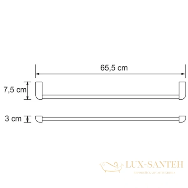 полотенцедержатель wasserkraft kammel k-8330 65,5 см, хром