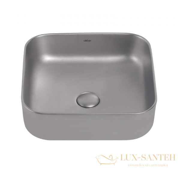 раковина накладная abber rechteck ac2211ms, 38,5х38,5 см, серебро матовый
