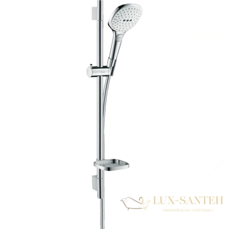 душевой гарнитур hansgrohe raindance select e 26622400 ecosmart, белый - хром