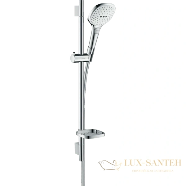 душевой гарнитур hansgrohe raindance select e 26622400 ecosmart, белый - хром