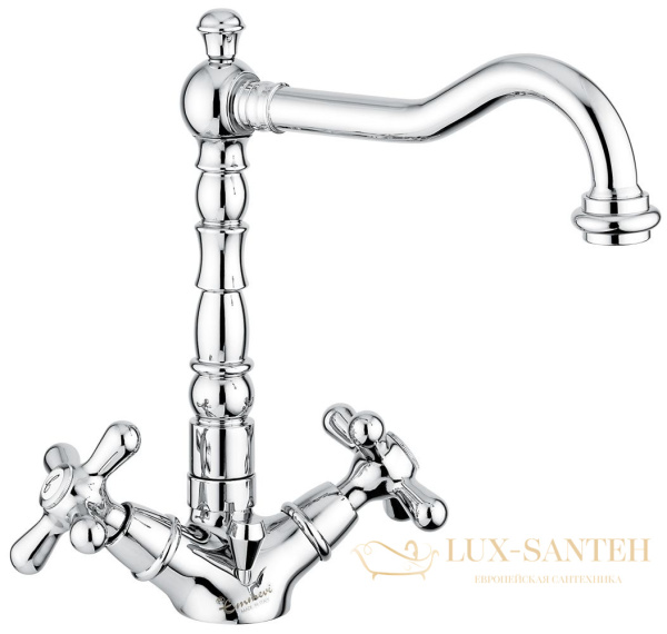 смеситель для раковины emmevi deco old 12613/no с донным клапаном,, черный-золото