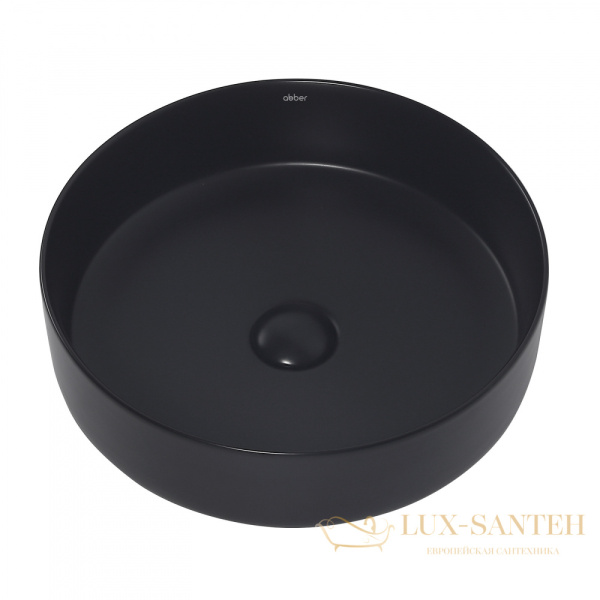 раковина накладная abber bequem ac2109mb, 40х40 см, черный матовый