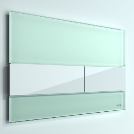 стеклянная панель смыва tece tecesquare 9240803, зеленое стекло/клавиши белые
