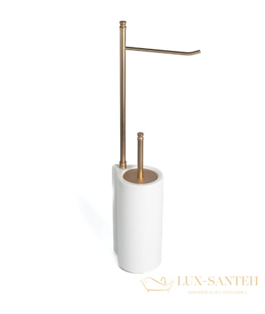 стойка stil haus hashi 972(18) h62 см: бумагодержатель/белый керамический ерш, матовое золото