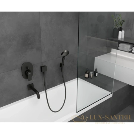 смеситель для ванны с душем hansgrohe vernis shape 71458670, черный матовый