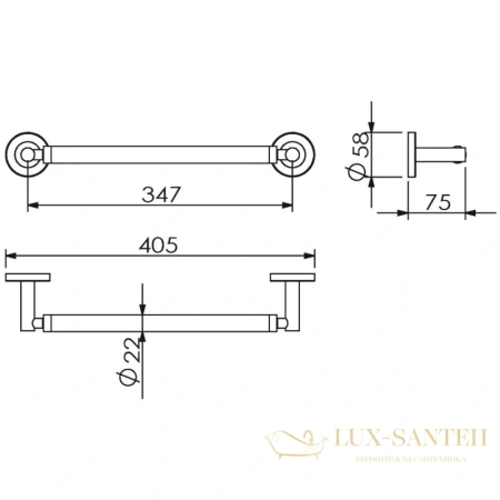 поручень langberger burano 11056a 40,5 см, хром