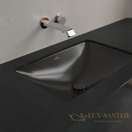 раковина villeroy&boch loop&friends 4a5700r7, 60,5x41 см, встраиваемая снизу столешницы, черный матовый